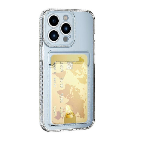 25-26 for iPhone 14 Pro Card Bag Clear TPU Phone Case