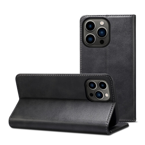 Calf Texture Leather Case for Iphone 13 Pro Max Black
