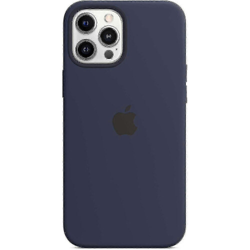 (Deep Navy) Silicone Case With For Iphone 12 Pro Max - Magnetic Attach, Detach Experience, Magsafe Compatible KB
