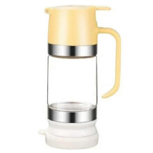(Yellow) Press Type Honey Dispensing Bottle No Drip - Multifunctional Honey Jar for Tea Coffee Station, Home Family Kitchen
