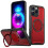 (Red) For iPhone 16 Pro Max Case Compatible with MagSafe TPU + PC Kickstand Phone Cover 1