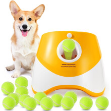 Automatic Dog Ball Launcher with 15 Mini Tennis Balls 3 Distance Settings