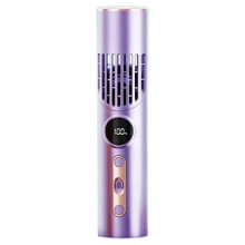 (Purple) Portable Handheld Fan 100 Speed Adjustable - USB Rechargeable Mini Folding Fan with Digital Display for Travel, Camping & Office