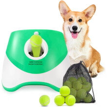 Automatic Dog Ball Launcher with 15 Mini Tennis Balls 3 Distance Settings
