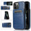 (Blue) For iPhone 13 Pro Solid Color PC + TPU Protective Case with Holder & Card Slots 1