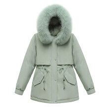 (2XL, Pea Green) Thicken Winter Down Coat Soft Comfortable Long-Sleeve Top for Indoor Outdoor