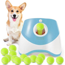Automatic Dog Ball Launcher with 15 Mini Tennis Balls 3 Distance Settings