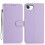 (Purple) For iPhone 16e Wallet Case with Strap/ Multiple Card Slots Solid Color Leather Stand Phone Cover 1