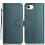 (Blackish Green) For iPhone 16e Wallet Case with Strap/ Multiple Card Slots Solid Color Leather Stand Phone Cover 1