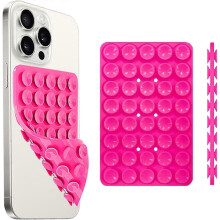 (Rose Red) Silicone Suction Cup Phone Case Mount Double Sided, Phone Accessories Hands-Free Strong Grip Holder for Selfies and Videos