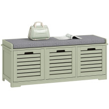 3-Drawer Shoe Storage Bench - Green