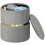 Velvet-Feel Storage Ottoman - Light Grey 1