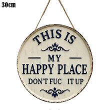 (One size, 30cm) Vintage Metal Round Plaque