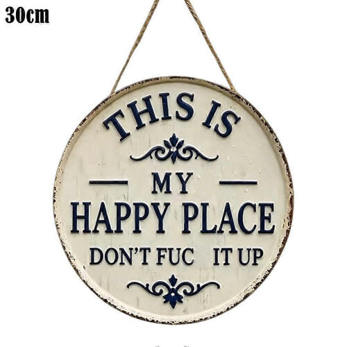 (One size, 30cm) Vintage Metal Round Plaque