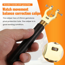 Portable Wooden Handle Watch Movement Balance Correction Caliper Watch Repair Tools