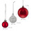 Christbaumkugeln-Set, Rot & Silber, verschiedene Größen 4