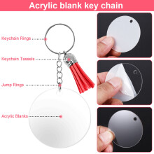 350 Stks Acryl Heldere Sleutelhanger 'S voor Vinyl met 'S, Kwastjes, Springringen, Sleutelhangerringen voor Doe-Het-Zelf
