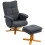 Linen-Look Recliner, with Storage Ottoman - Grey 1