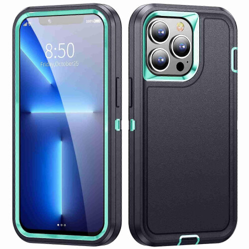 (Dark Blue   Light Blue) For iPhone 13 Pro Life Waterproof Rugged Phone Case