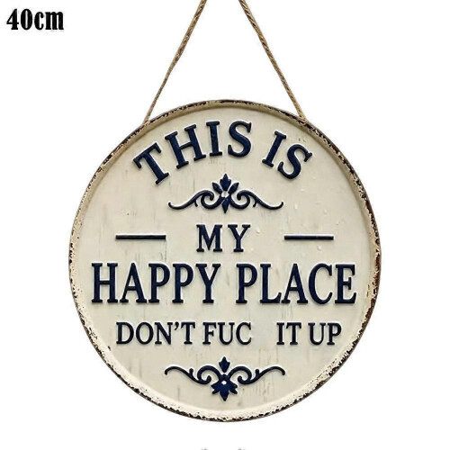 (One size, 40cm) Vintage Metal Round Plaque