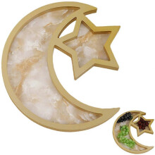 (1pcs, White) Star and Moon Craft Ornaments Craft Decoration H8U0