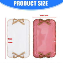(White) Decorative Resin Bowknot Tray Multipurpose Storage for Jewelry Cosmetics Perfume Bottles White