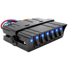 6 Gang 12V-24V Rocker Box SPST /Off Toggle Panel for Truck Vehicles Boats RVs Campers 4WD( LED)
