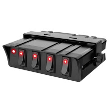 4-Fach 12-24V 20A SPST Kippschalter-Box, Heavy-Duty-LED-Bedienfeld für Auto, Marine, Wohnmobil und SUV