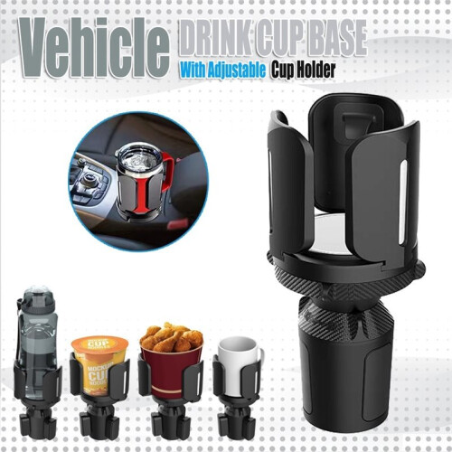 Vehicle Multifunctional Drink Cup Base with Adjustable Cup Holder Upgraded Extendable Car Cup Holder 2