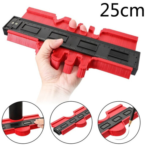 Shape Profile Copier, 10-Inch Profile Measuring Tool for Tile, Composite Flooring, and Plastic Profile Copier Red 1