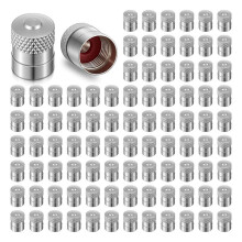 100 Pack Tire Valve Stem Cap Metal Dome Brass Valve Stem Covers with Inner Seals, for Car Truck Motorcycles Bicycle