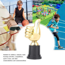 10pcs Thumbs Trophy Plastic Gold Trophies Encouragement Trophies Award Prizes for Home Desktop Decor