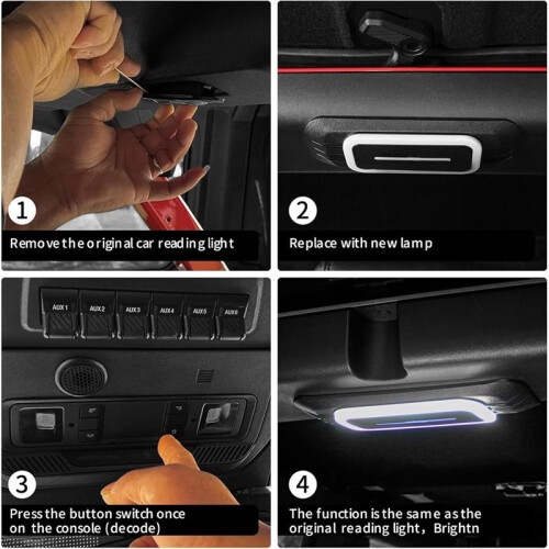 Rear Ceiling Light for  Bronco 4 Door 2021-2024 Back Trunk LED  Light Reading Light W/Touch  Accessories 2
