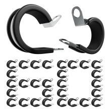 60PCS 3/4 Inch Steel Cable Clamps, Insulated Pipe Clamps,Wire Clamps Loop Clamps,Metal Clamp,Tube Holder (19mm)