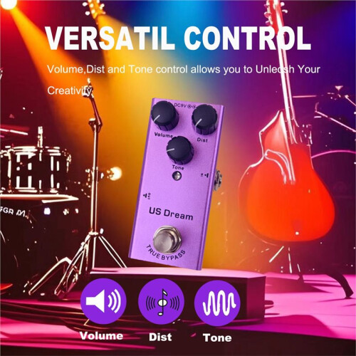US Dream Distortion Gitarren-Effektpedal, -E-Gitarren-Stompbox mit True Bypass 2