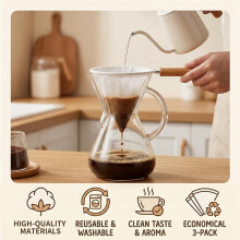 Stoffkaffeefilter, Stofffilter, Wiederverwendbare Kaffeefilterbeutel, Stofffilter mit Feinem Netz, Leicht zu Reinigender Aufbewahrungsort