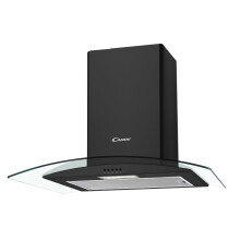 Candy 60cm Curved Glass Chimney Cooker Hood - Black CGM60NN