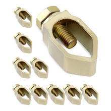 10pcs 5/8-Inch Brass Ground Rod Clamps for Reliable Electrical Grounding Systems