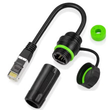 Wodoodporny Złącze Panelowe RJ45, Kabel Cat6 Ethernet LAN Męski do Żeńskiego, Ekranowany Extender Sieci Ethernet CAT6