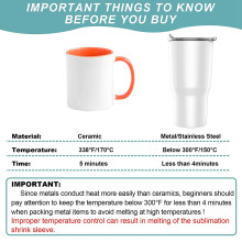 8X12 Inch Sublimation Shrink Wrap Sleeves, 60 Pcs White Sublimation Shrink Wrap for Tumblers, Mugs, Cups and More