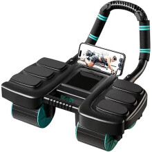 4 Wheel Ab Roller with Elbow Support Automatic Rebound Portable Core Trainer