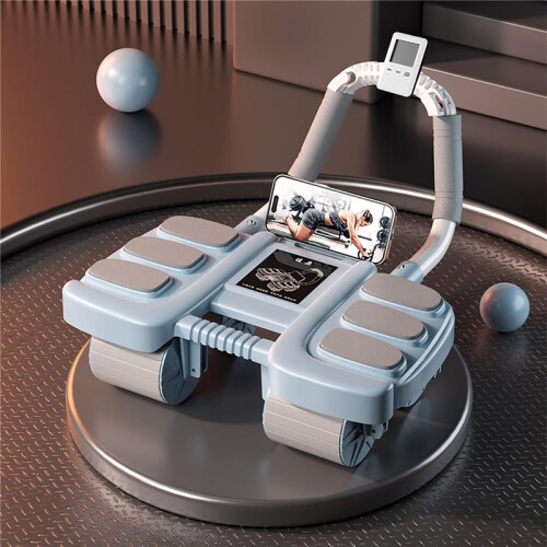 4 Wheel Ab Roller with Elbow Support Automatic Rebound Core Workout Trainer