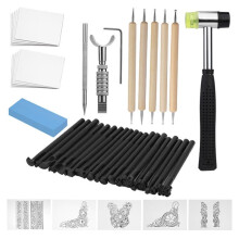 Leather Stamping Tools, Leather Stamps Kit for Leather Working Leather Carving Tool Kit with Leather Scriber Pen
