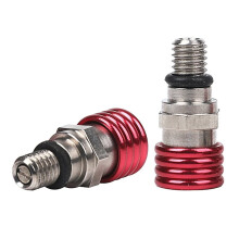 1Pair M5x0.8cm Motorcycle Fork Air Bleeder Relief Valve M5 Screw CNC Aluminum Press Buttom Release Fork Relief Valves