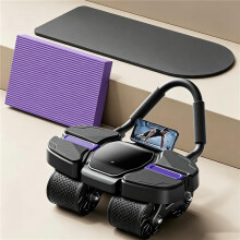 Ab Roller with Phone Holder Automatic Rebound Knee Pad Core Trainer