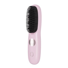 (purple) Cordless Hair Straightener Comb Negative Ion Volumizing Curling Brush Anti-Frizz Rechargeable Flat Iron Portable Styling Tool