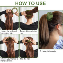 Bird Nest Magic Hair Clip - Uitbreidbare Haarknotmaker Haaraccessoires voor Dames Paardenstaarthouder Haarknotclip Mat