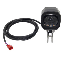 2-in-1 LED Front Headlight with Horn Waterproof SM Connector Night Riding Lamp for Electric Scooter E-Bike