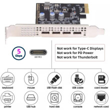 USB3.1 Four Type-C USB-C Female to PCI-E Express 1x Card Adapter UPD720201 with Low Profile Bracket 5Gbps