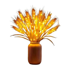 Golden Harvest Light Wheat Stalks LED Table Lamp Farmhouse Glowing Warm Light for Bedroom Living Room Desk Decor